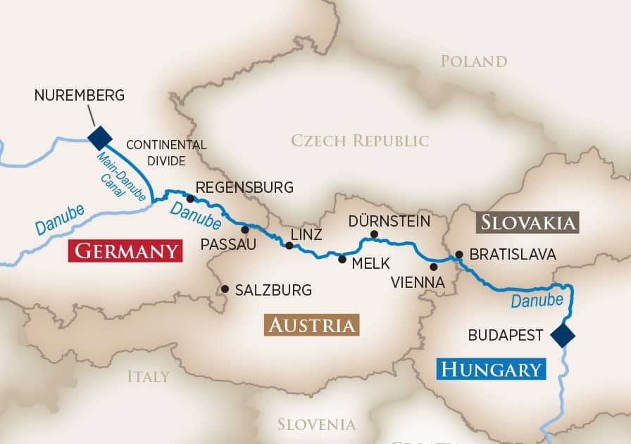 Danube River Clipart at Margaret - Bluedanubediscovery Bud Nue Map