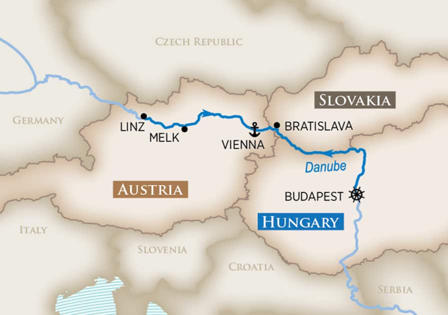 Celebration of Classical Music: The Danube Itinerary Map