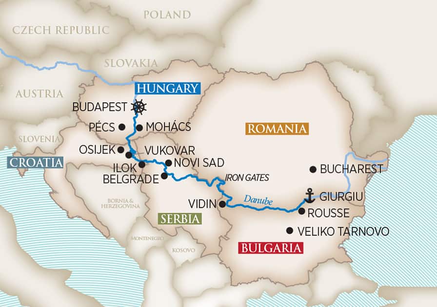 Gems of Southeast Europe (Wine Cruise) Itinerary Map