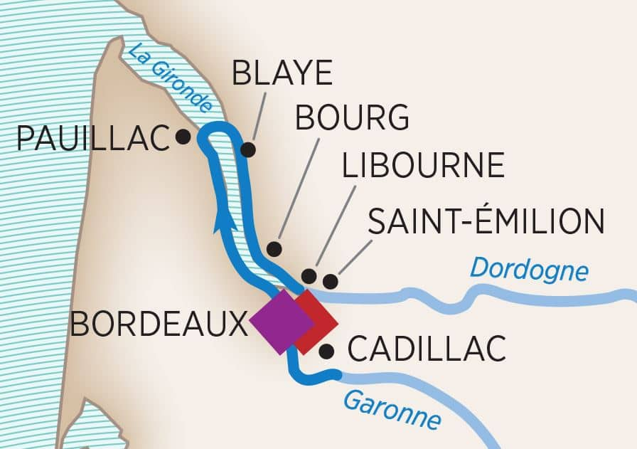 Taste of Bordeaux (Wine Cruise) Itinerary Map