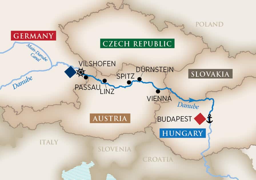 Magna on the Danube (Christmas) Itinerary Map