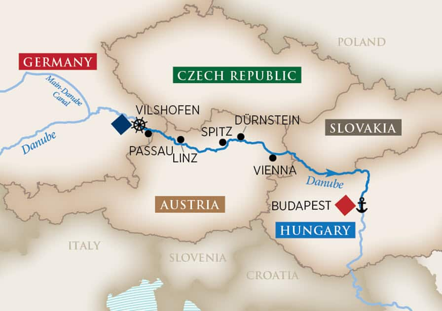 Magna on the Danube (Wine Cruise) Itinerary Map