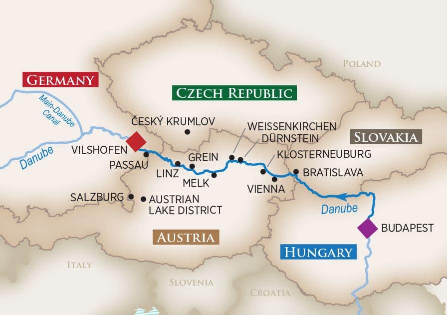 Melodies of the Danube (Taste of Christmas) Itinerary Map