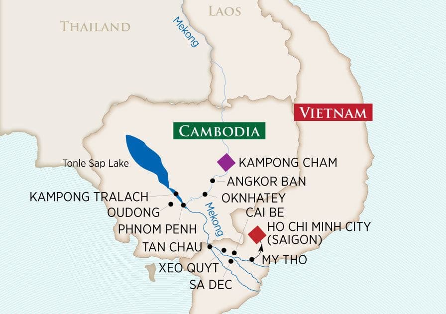 Riches of the Mekong Itinerary Map