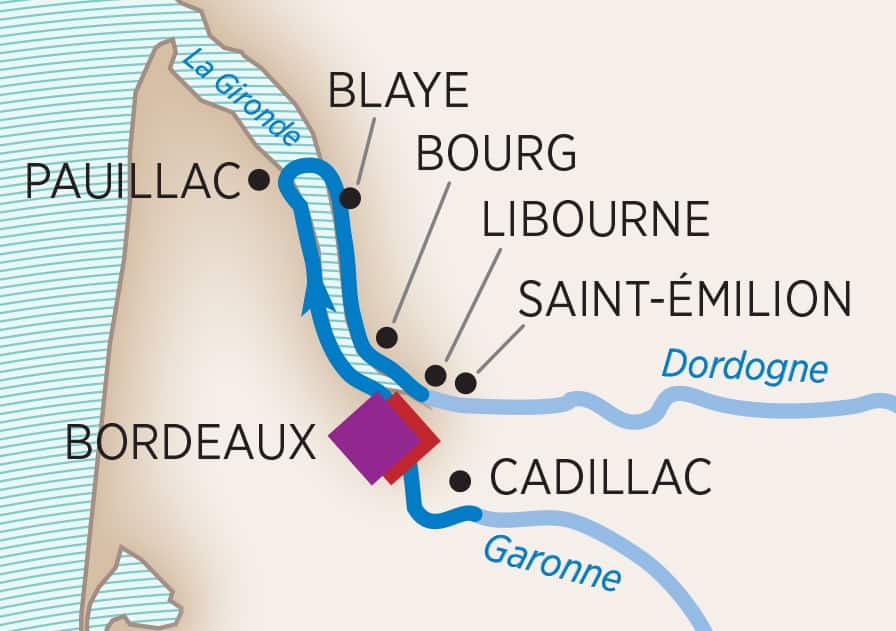 Itinerary map of Taste of Bordeaux