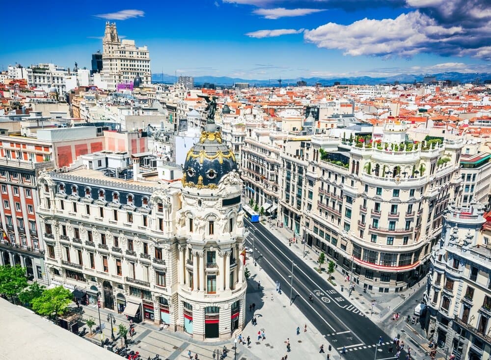 Skyline in Madrid, Spain