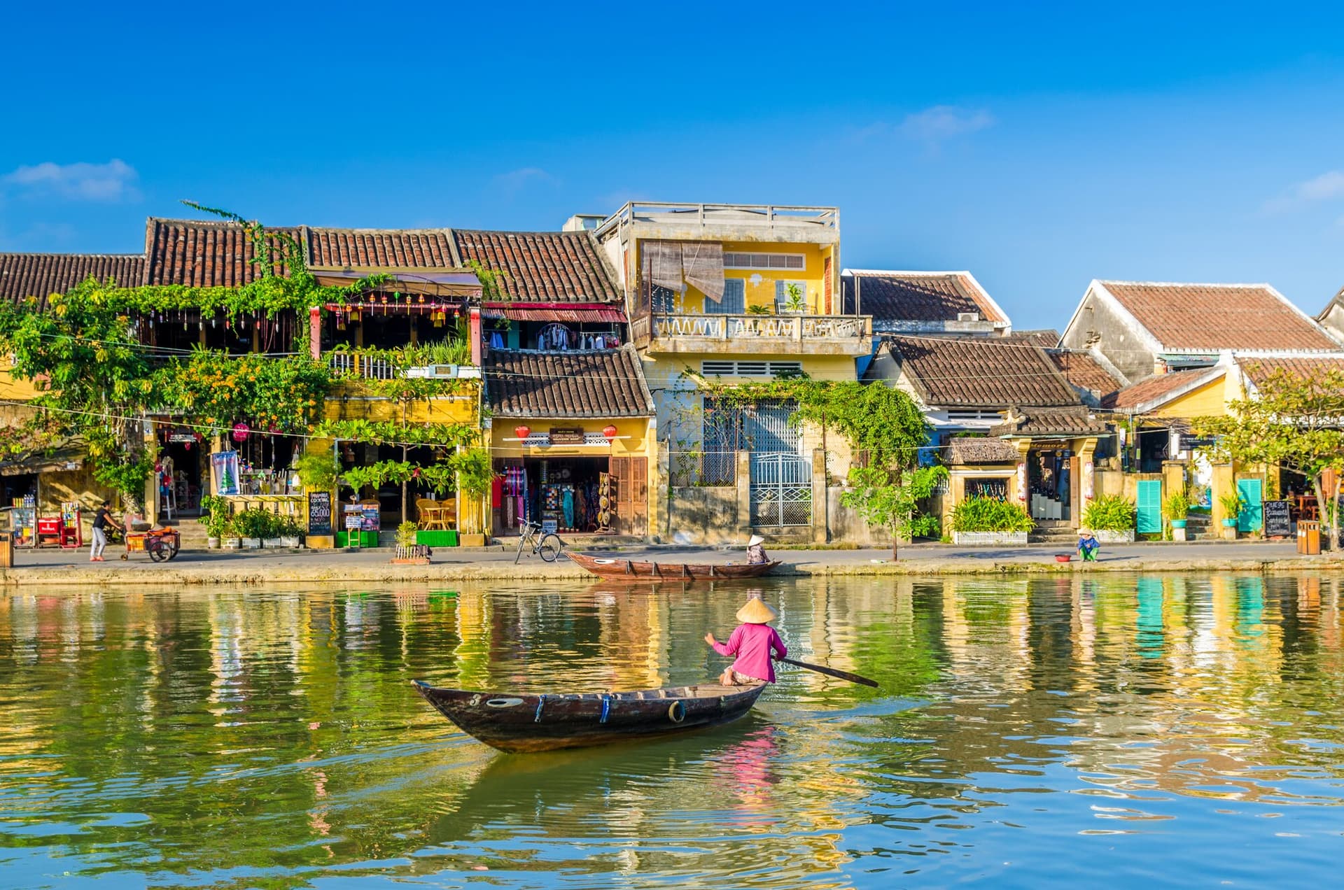 A boat on a river in Hoi An, Vietnam