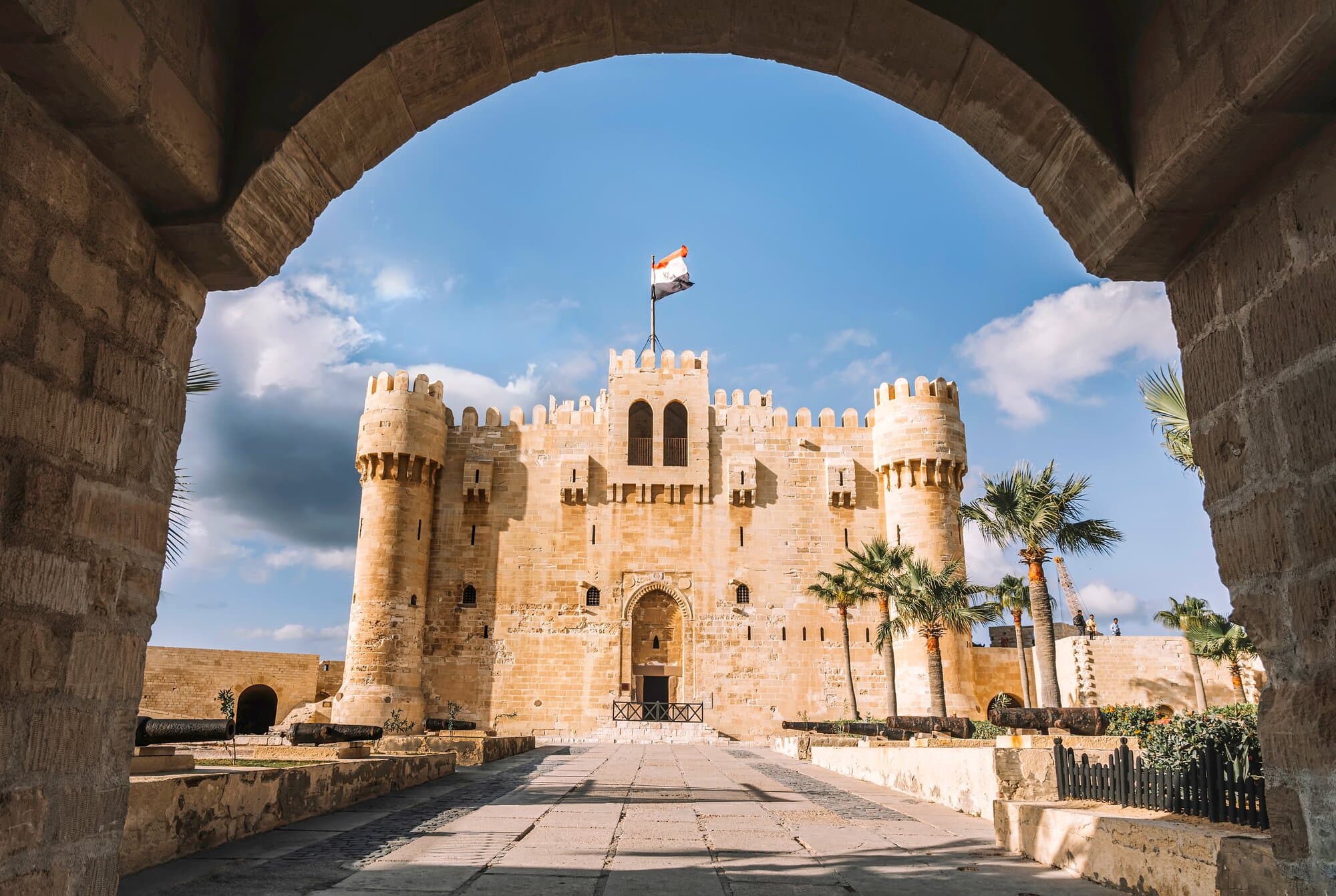 View of the Alexandria Citadel Qaitbay through the entrance