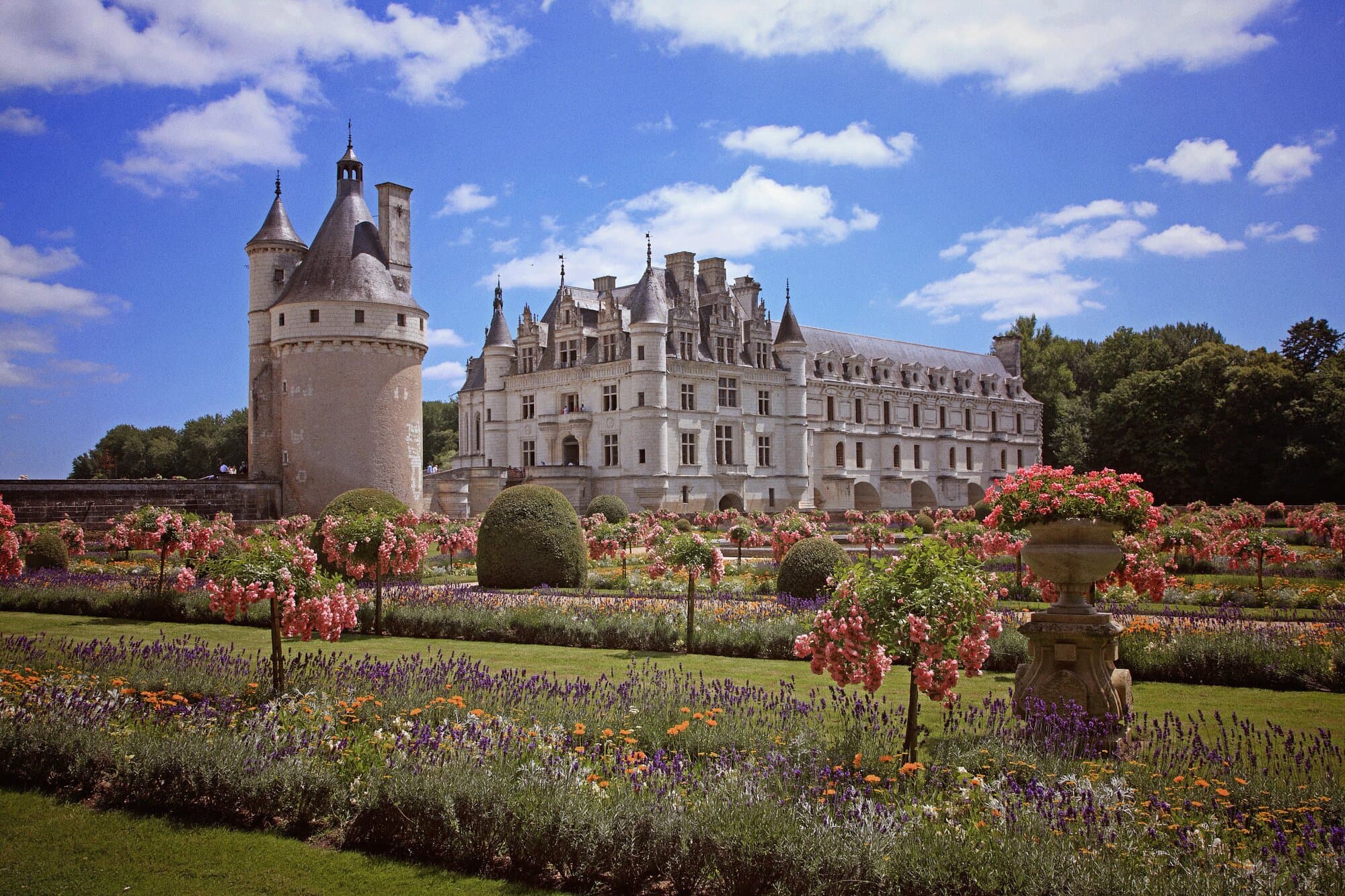Garden view of Chateau de Chenonceau