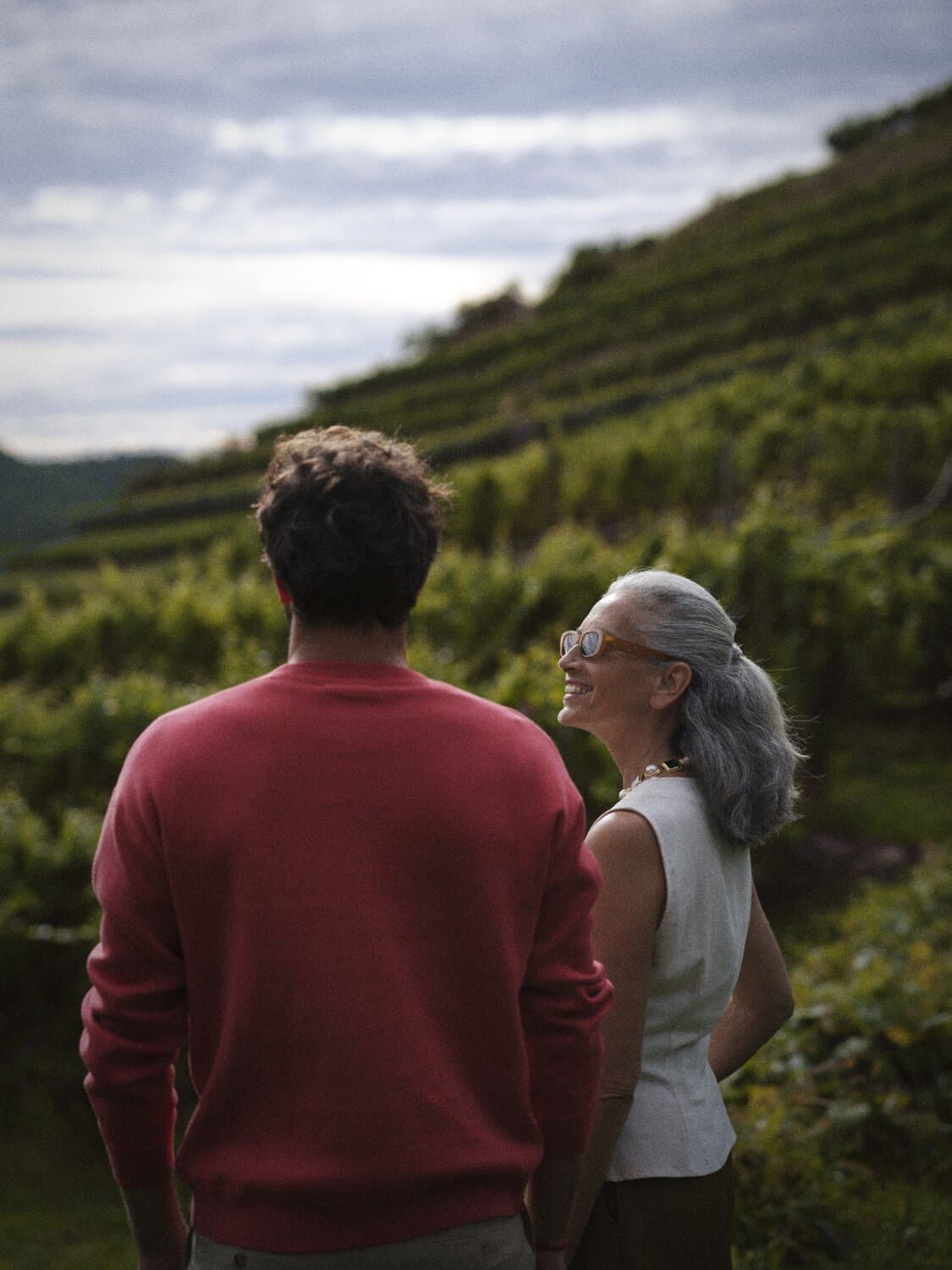 Guests walking through countryside