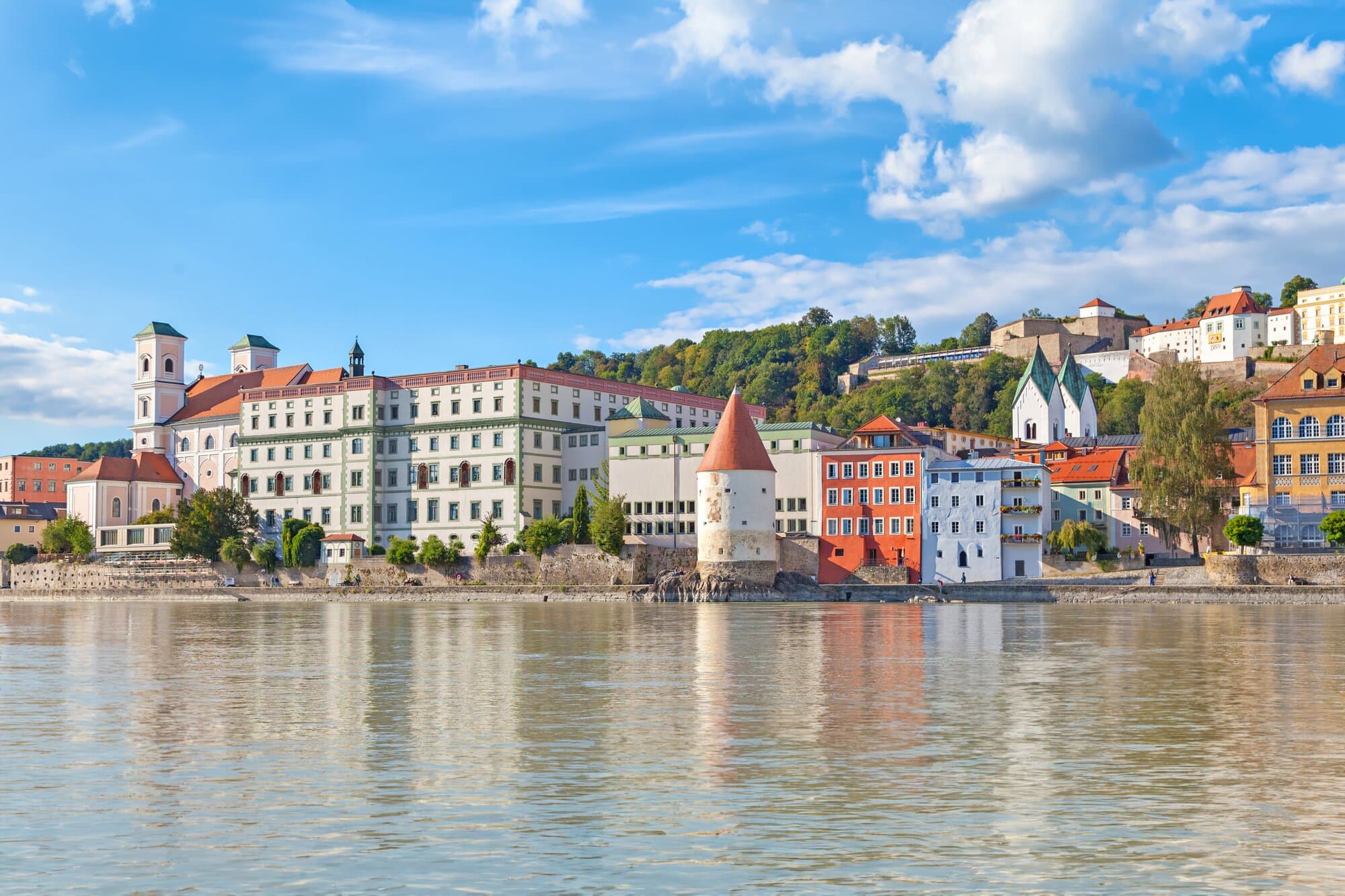 Scenic view of schaibling tower in Passau